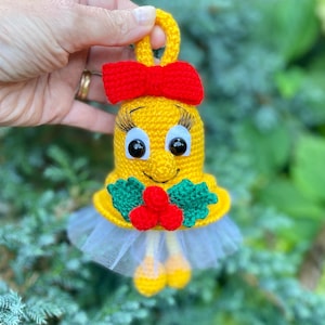 Bell Pattern in English, Crochet Christmas Toy, Bell Amigurumi, Xmas Decoration Bell PDF