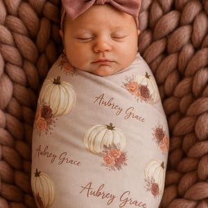 Fall Swaddle Blanket Hat Set Headband Newborn Baby Girl Gift Newborn Baby Girl Coming Home Outfit Hospital Photo Receiving