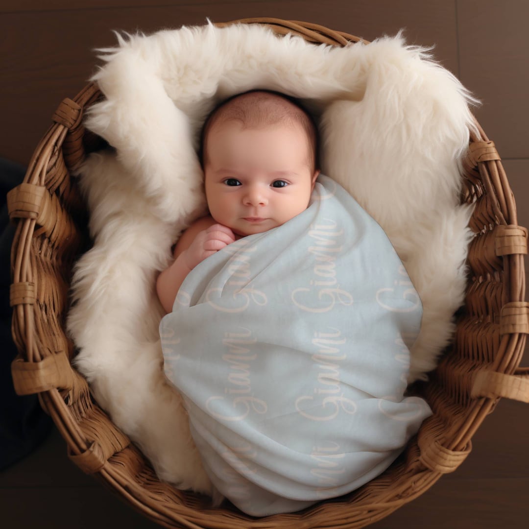 Satin Trim Personalized Name Blanket Newborn Baby Shower Gift Etsy UK