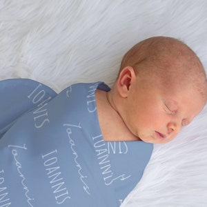 Gepersonaliseerde baby inbakeren baby cadeau naam deken