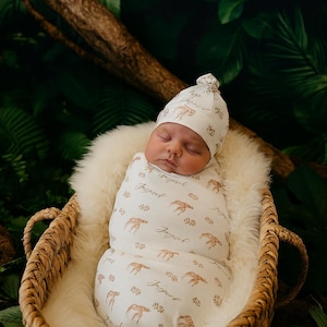 Giraffe personalized baby swaddle Blanket New Mom Baby Shower Gift blanket for baby boy