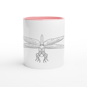 Dragonfly Mug, insect coffee cup, Dragonfly mug design, insect lovers gift, Entomophiles, insect gift for him, Tea cup