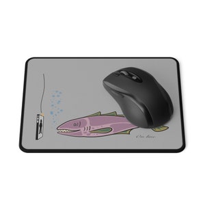 Fishing cartoon Mouse mat online accessories birthday Christmas office work home mousepad PC Mac IT gift, pc mac, mouse for pc, office mouse