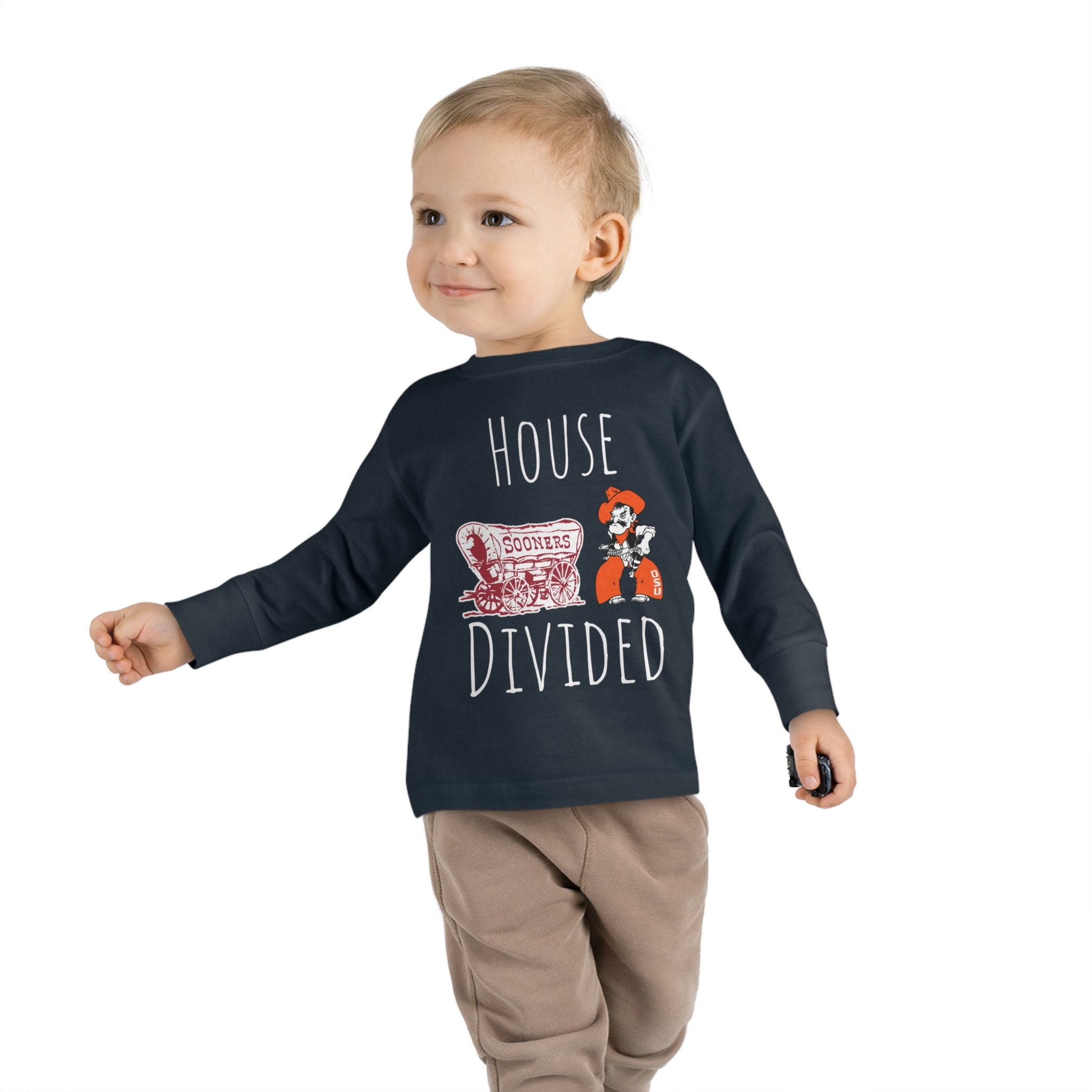 House Divided Oklahoma and Oklahoma State Toddler Long Sleeve Tee