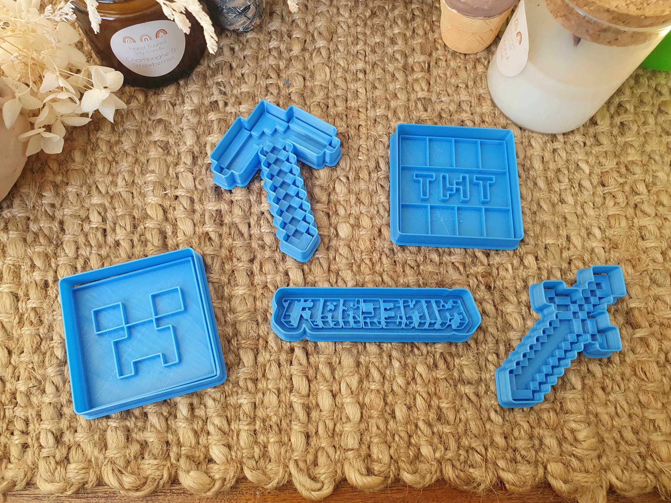 Minecraft Cookie Cutter and Embosser Set - Etsy