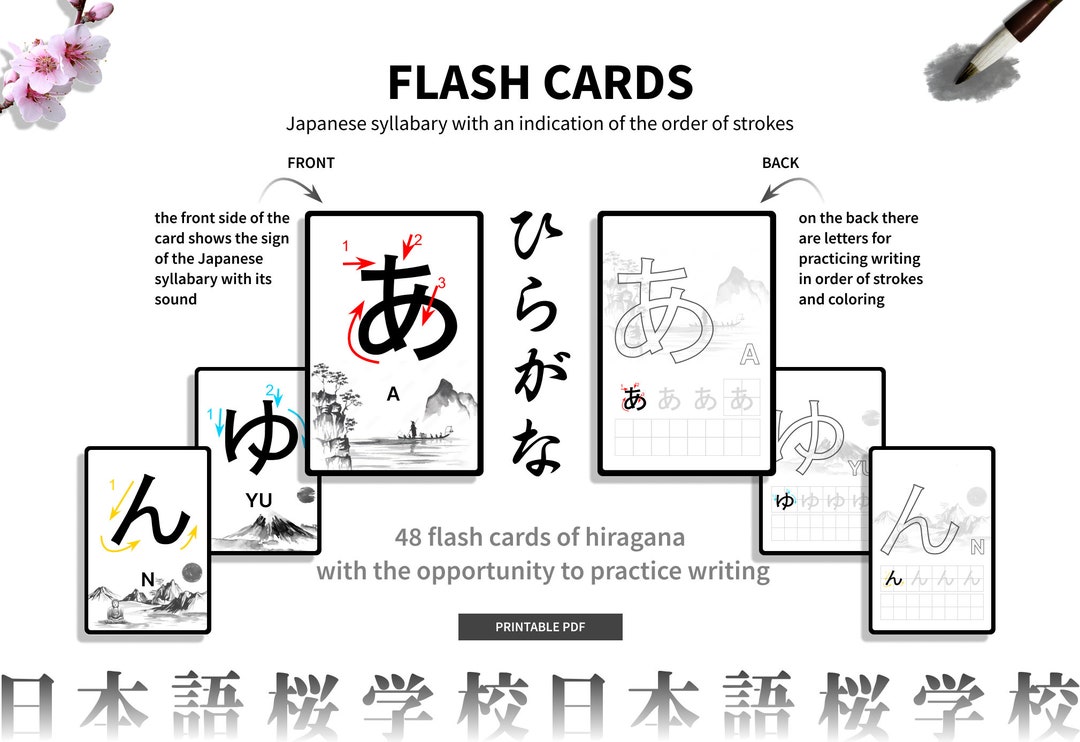 JAPANESE FLASHCARDS HIRAGANA Etsy