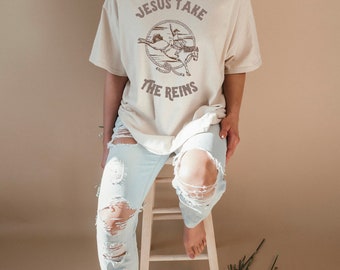 Jesus Take the Reins Cotton Tee