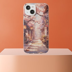 Japanese Cherry Blossom Street Anime Phone Case