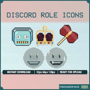 Discord Role Icons Pixel , Beginner Entry Level Instant Download Package - Emotes for Discord Servers!