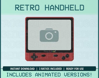 Animated Webcam Overlay - Red Retro Handheld Console Border Frame for Youtuber & Twitch Streamers