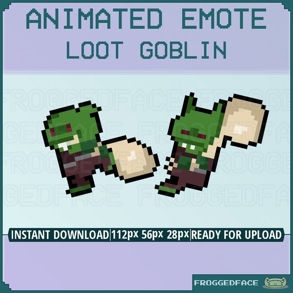 Animated Twitch Emote Loot Goblin  - Cute Twitch Art Asset for Streamers!