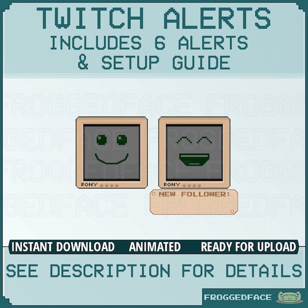 ANIMATED Twitch Alert - Cute Chibi CRT Monitor - Asset for streaming!