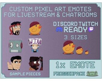 Custom Pixel Art Emote 1x - Twitch, Discord, Streamer - Ready for Use