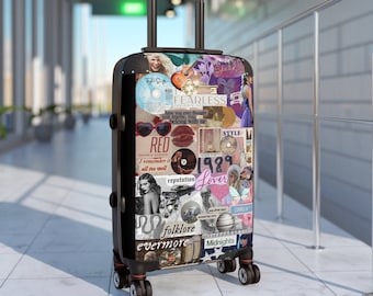 Taylor Swift Eras Albums Suitcase Luggage, Compact, Weekend Getaway, Wheels. Vacation Holidays Travel Bag, Carryall, Vacation, School, Gift