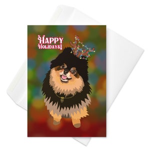 K-Pop Frohe Feiertage Reindeer Pommersche Hund (Yeontan) Grußkarte