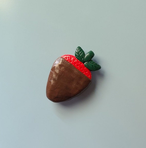 Handmade Chocolate Covered Strawberry Magnet: Kawaii Locker Decor
