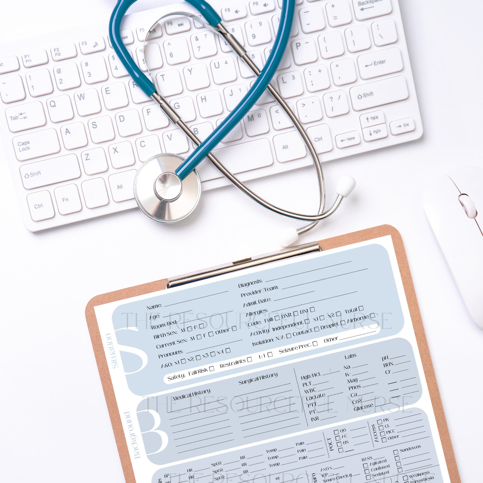 Sbar Nurse Report Sheet Med Surg Icu Telemetry Report Sheet Nurse Brain 