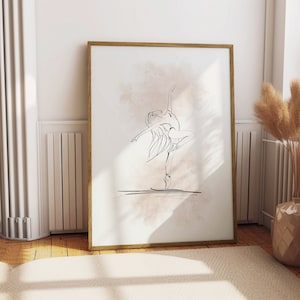 Ballerina Wall Art Print, Elegant Ballet Line Drawing, Minimalist Dancer Decor for Ballet Room, Perfect Gift for Dancers Digital Download