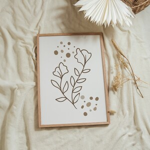 Abstract Flower Line Art Print, Floral Minimalist Artwork, Printable Stylish Decor for Living Room, Instant Digital Download