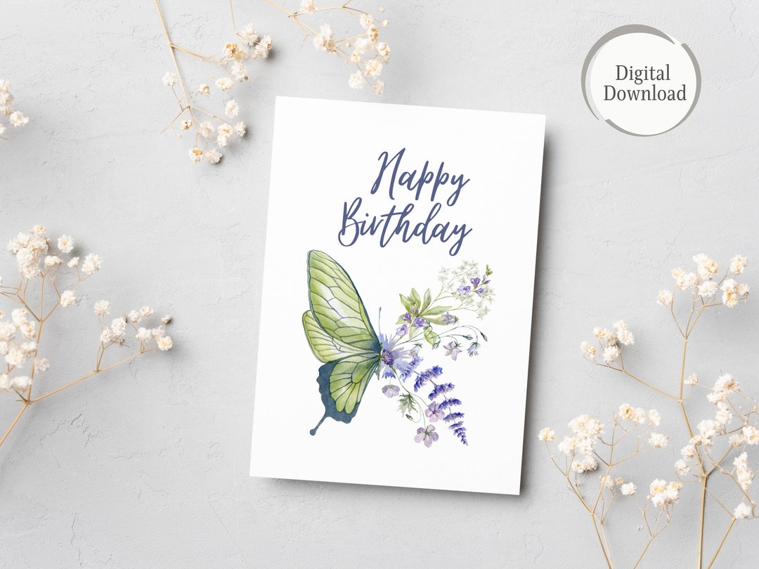 Happy Birthday Card Cute Printable Birthday Card Greeting - Etsy