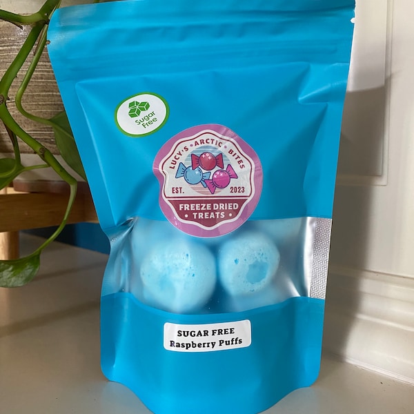 SUGAR FREE Rad Raspberry Puffs - Freeze Dried Candy