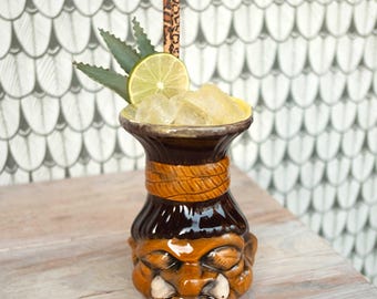 Shrunken Head Hand Painted Tiki Mug