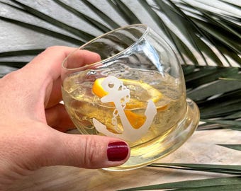 Anchor Cocktail Glass | Nautical Barware, Coastal Kitchen Art