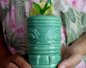 Marqui Marq Ceramic Tiki Mug- Jade Green