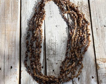 Handmade Natural Shell Lei Necklace | Polynesian Aloha Tropical Jewelry