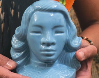 Blue Lady Tiki Mug