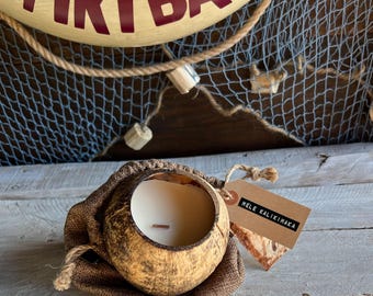 Coconut Shell Candle | Natural Soy Wax | Tiki Bar Gift | Eco-Friendly Home Decor