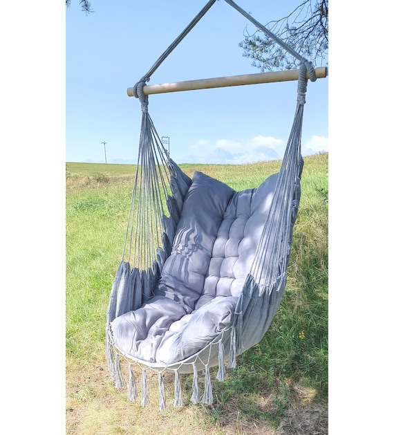 Hanging hammock chair | Hanging chair with big pillow | Hanging swing | Hanging chair for adults | Brazilian chair | Romantic hanging chair