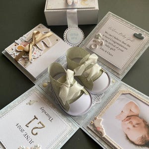 Gepersonaliseerde/aangepaste kaart exploderende doos/explosiedoos Nieuwe baby/nieuwe baby Keepsake-wenskaart