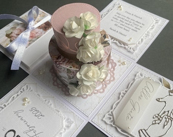 Personalized Exploding Box Wedding Card: Handmade Keepsake Gift