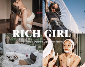 20 Rich Girl Lightroom Presets Mobile Preset Instagram Aesthetic Preset Influencer Presets Natural Filter Classy Presets Luxury Vintage