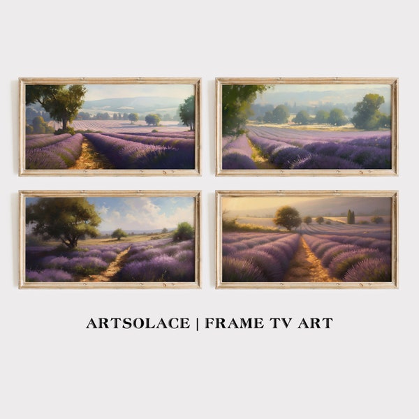 Samsung The Frame TV Art SET | 4 Wunderschöne Lavendelfelder | tv Kunst  sofortige Download Kunst | 4K Kunst DIGITALER Download