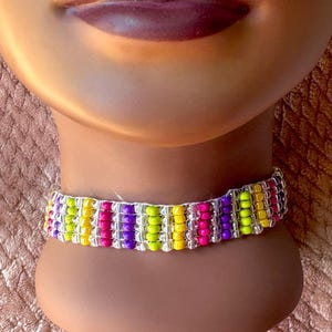 Rainbow Beaded Choker