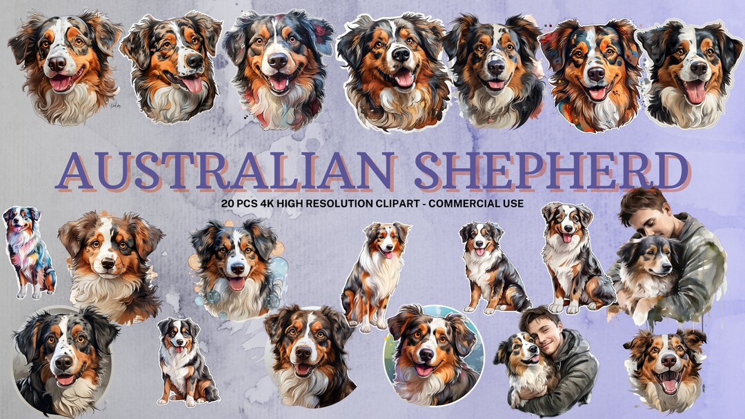 Australian Shepherd SVG Collection Australian Shepherd Clipart