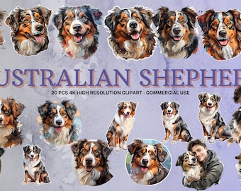 Australian Shepherd SVG Collection | Australian Shepherd Clipart | Australian Shepherd PNG | Instant Download | 20 High-Quality PNG