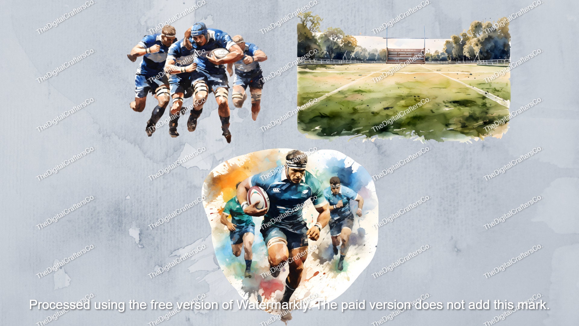 Watercolour Rugby Posts Watercolor Rugby Clipart: SVG PNG Collection (digital Download) - Etsy