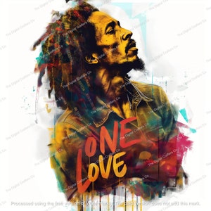 20 Bob Marley PNG, One Love hochwertige Bilder, druckbare Aquarell Bob Marley Bilder, Junk Journal