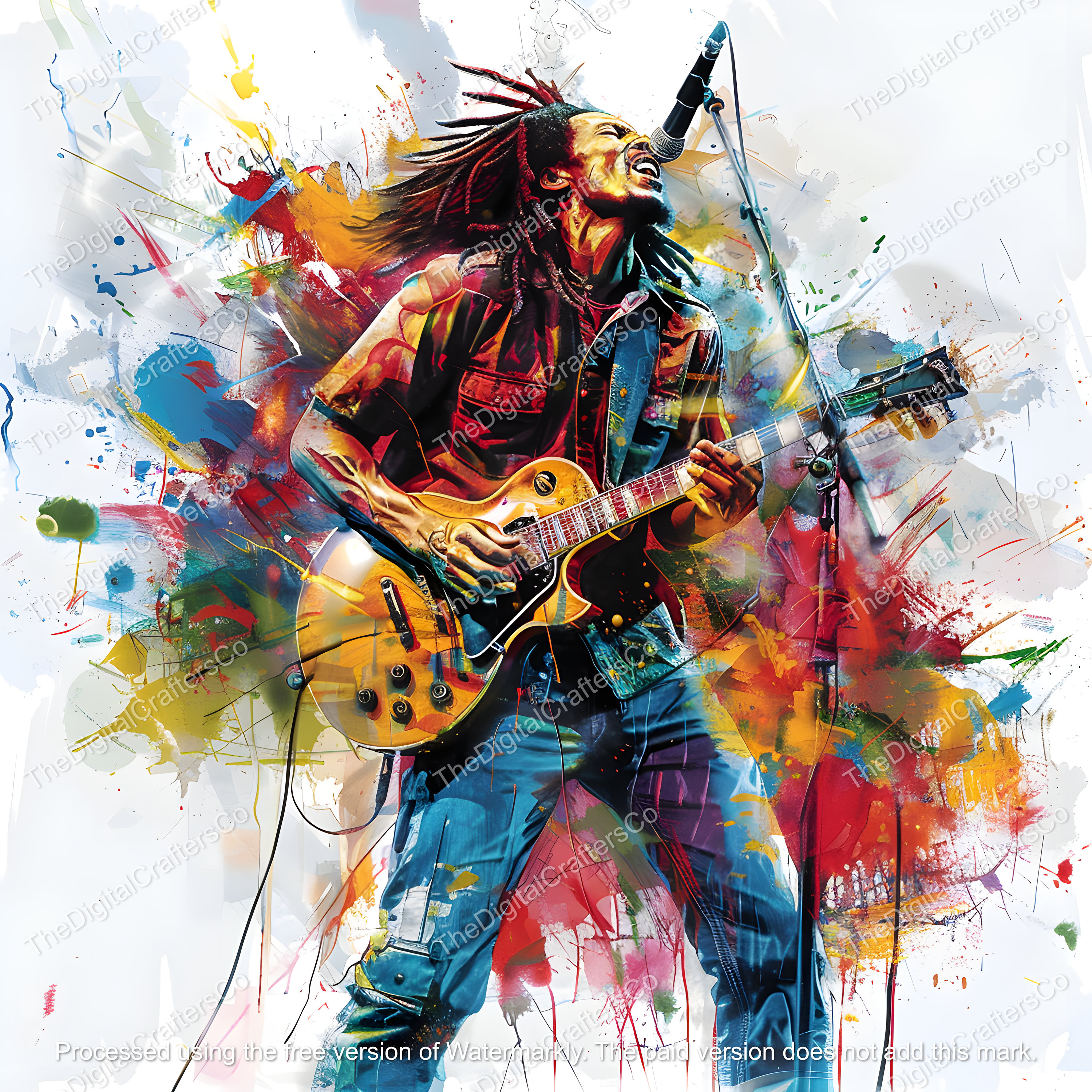 20 Watercolor Bob Marley PNG, One Love High Quality Images