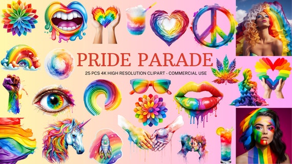 Watercolor LGBTQ+ Pride Clipart: Rainbow Graphics (Instant Download)