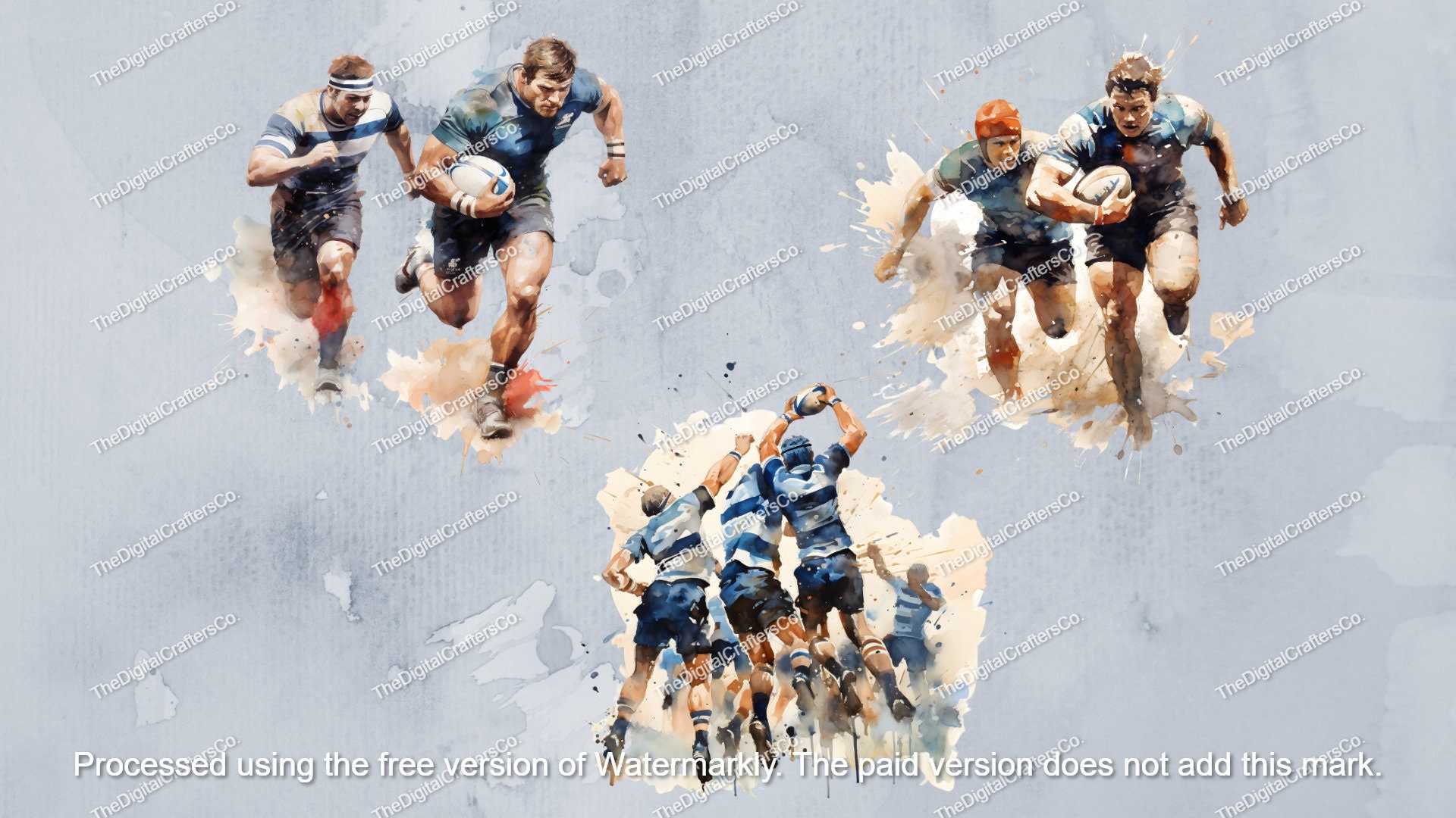 Watercolour Rugby Svg Watercolor Rugby Clipart: SVG PNG Collection (digital Download) - Etsy