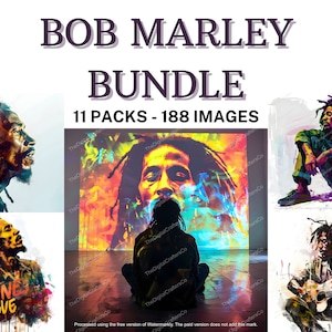Ultimate Bob Marley PNG Bundle, 188 PNG de haute qualité, 11 paquets, One Love Images, imprimable Bob Marley PNG, Junk Journal