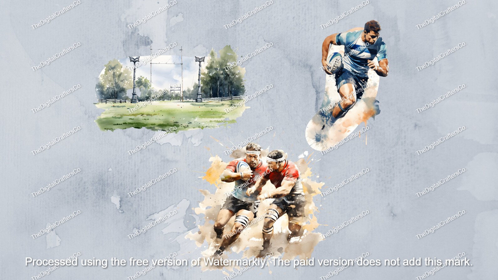 Watercolour Rugby Posts Watercolor Rugby Clipart: SVG PNG Collection (digital Download) - Etsy