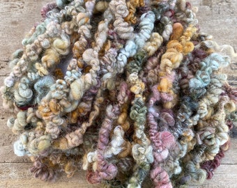 Hand Spun, Hand Dyed Alpaca Boucle Art Yarn