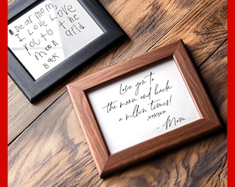 Framed Handwriting Memorial Gift for Family, Friends, Grandparents • Actual Handwriting • Handwritten Gift for Keepsake, Bereavement & Grief