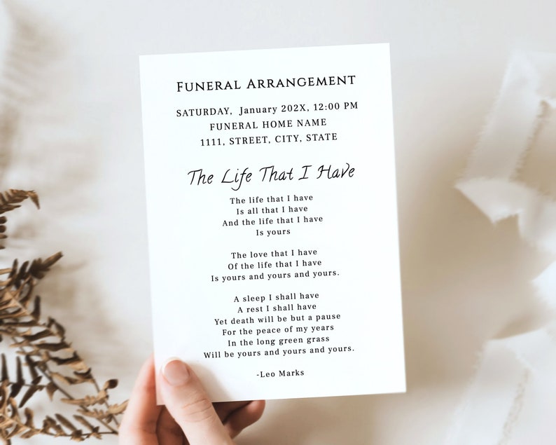Forever in Our Hearts Funeral Program Template • Editable Memorial to ...