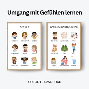 Gefühlskarten Kinder, Gefühle Kinder, Montessori Lernkarten, Emotionskarten digital, Emotionen verstehen und kommunizieren, Stimmungskarten